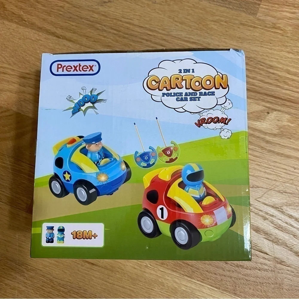 Police Race Car Set NEW Remote Control Prextex 2 in 1 Cartoon